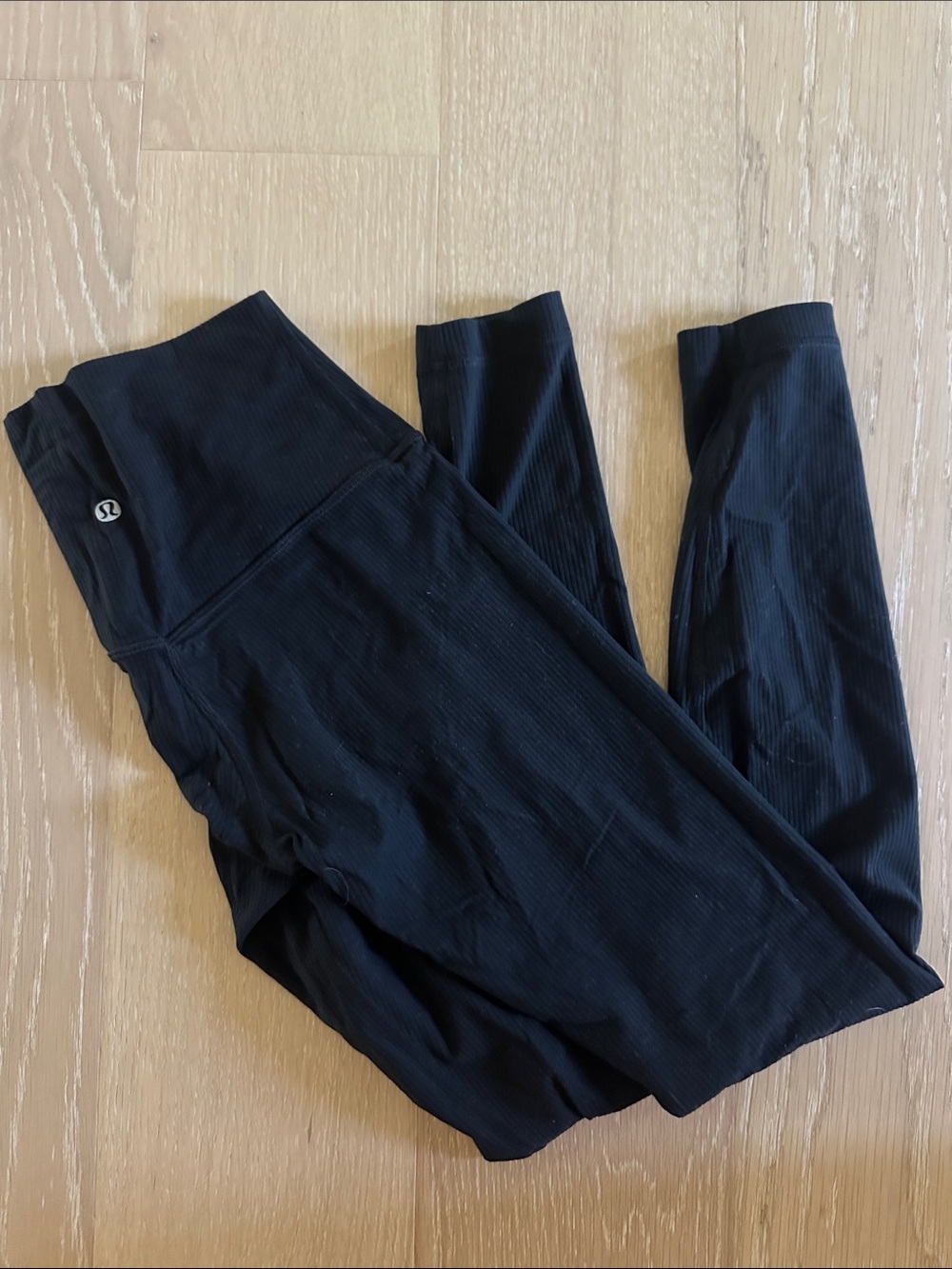 lululemon athletica Black Ribbed High-Rise Leggings